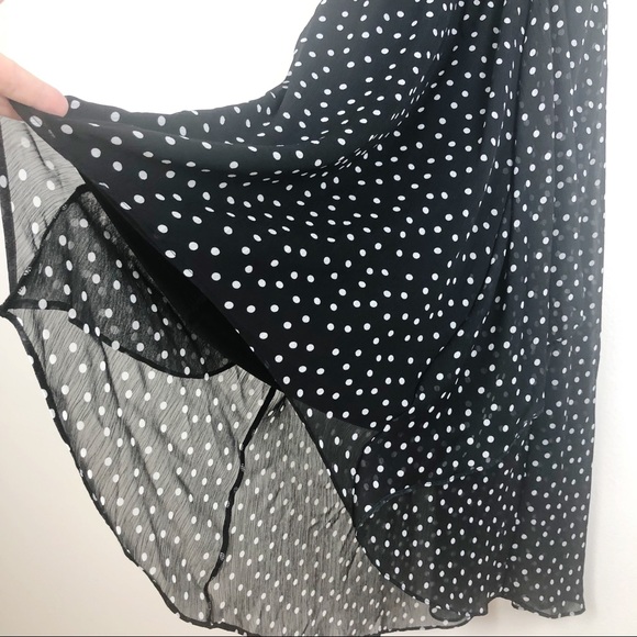 WHBM High Low Polka Dot Black Dress Size 16 - Picture 4 of 8
